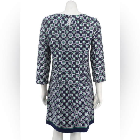 Talbots ponte knit sheath dress, blue/green (10) - Picture 3 of 10